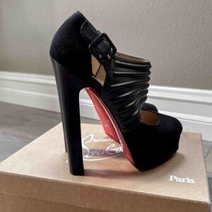 Christian Louboutin Bye Bye 160 Veau Velours/Calf Black